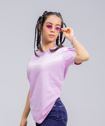 Oversize Lavender Lycra Tee