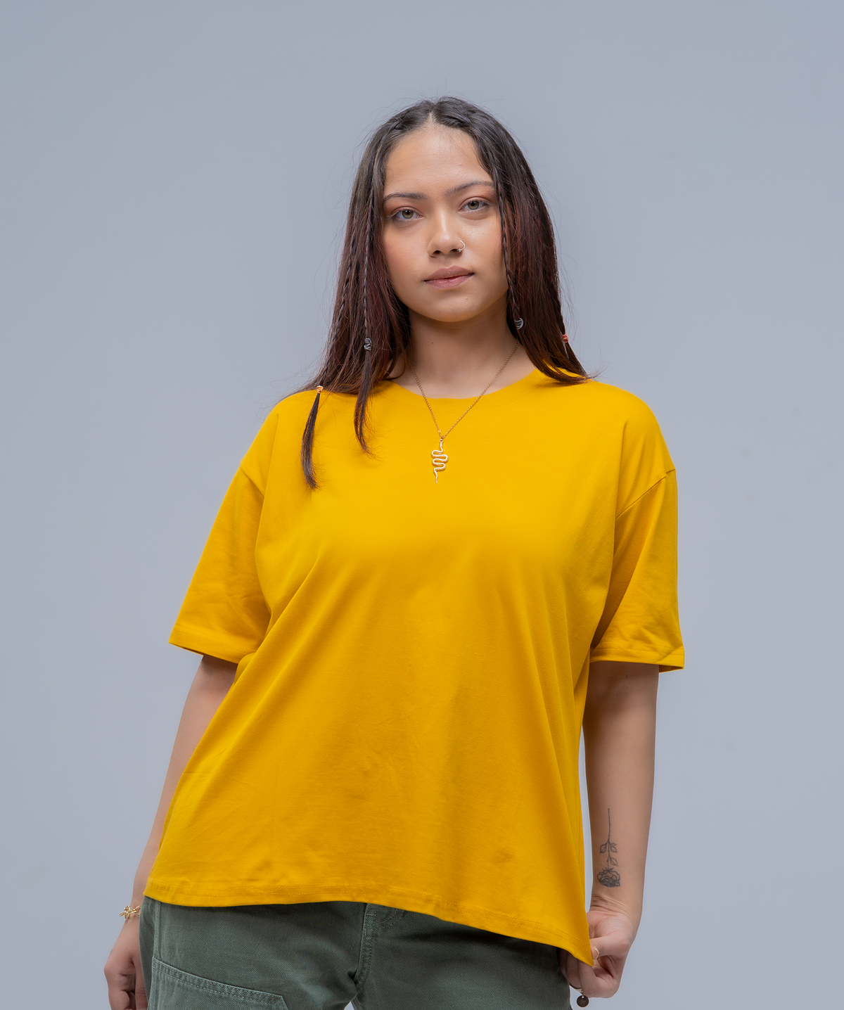 Oversize Mustard Lycra Tee