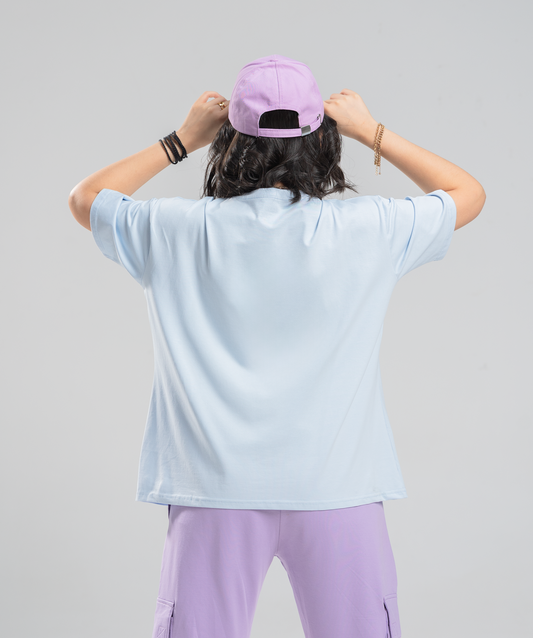 Oversize Sky-Blue Lycra Tee