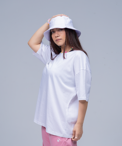 Oversize White Lycra Tee