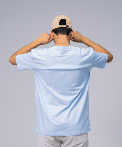 Oversize Sky-Blue Lycra Tee