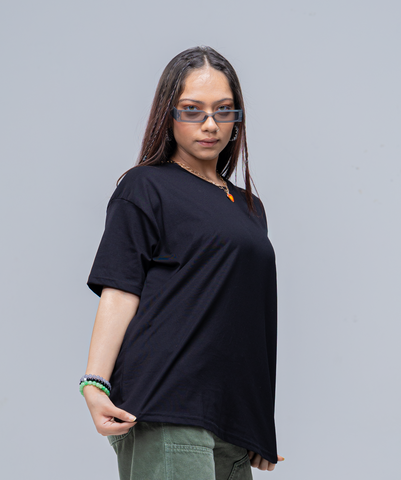 Oversize Black Lycra Tee