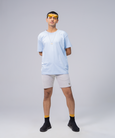 Oversize Sky-Blue Lycra Tee