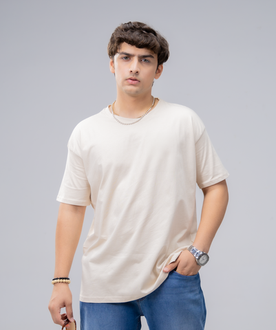 Oversize Beige Lycra Tee