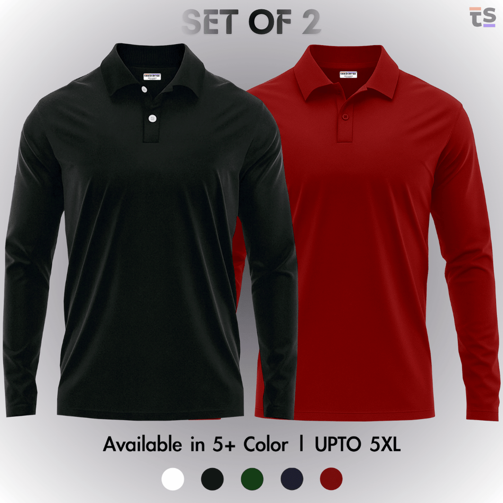 Pack of 2- Full Sleeve Polo T-shirt