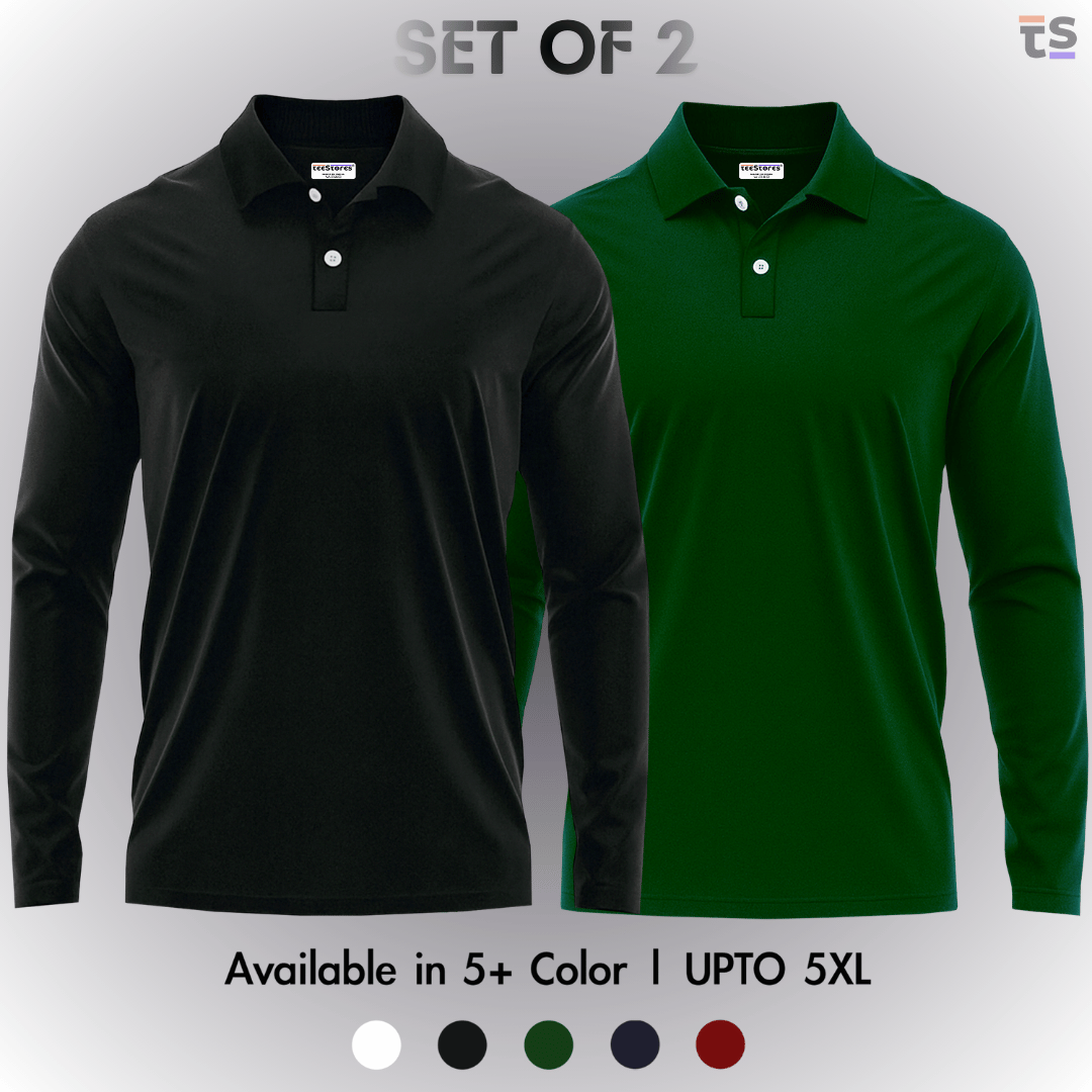Pack of 2- Full Sleeve Polo T-shirt