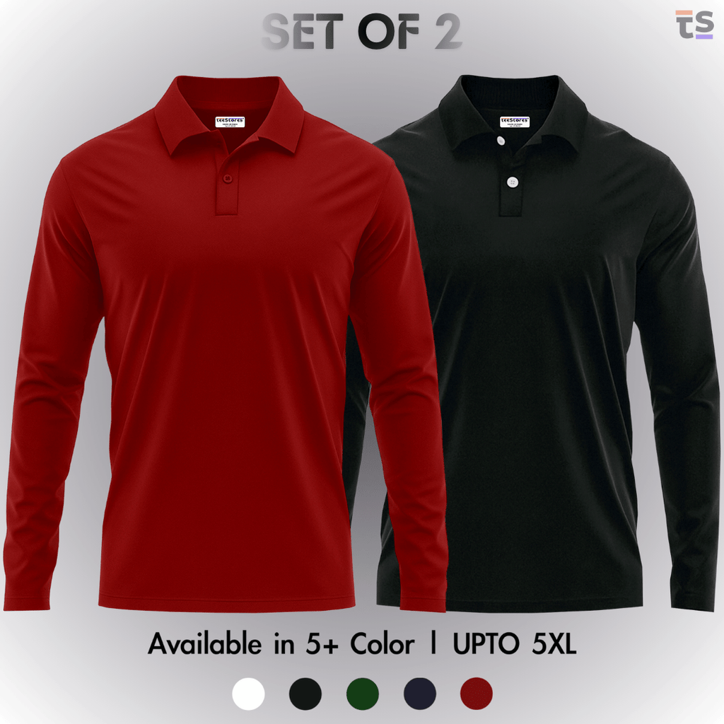 Pack of 2- Full Sleeve Polo T-shirt