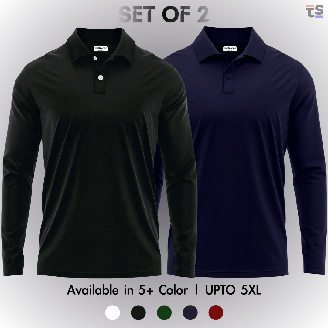 Pack of 2- Full Sleeve Polo T-shirt