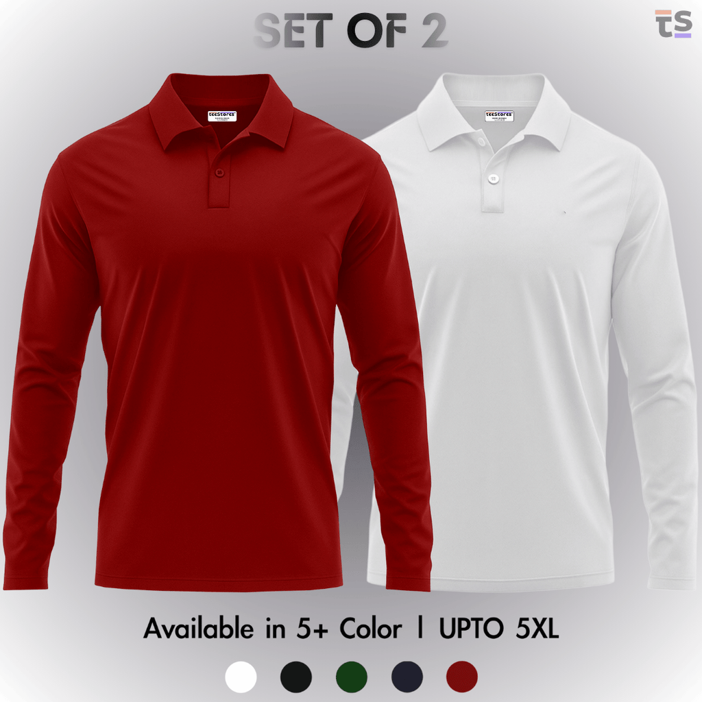 Pack of 2- Full Sleeve Polo T-shirt