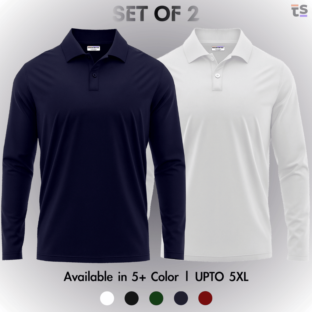Pack of 2- Full Sleeve Polo T-shirt