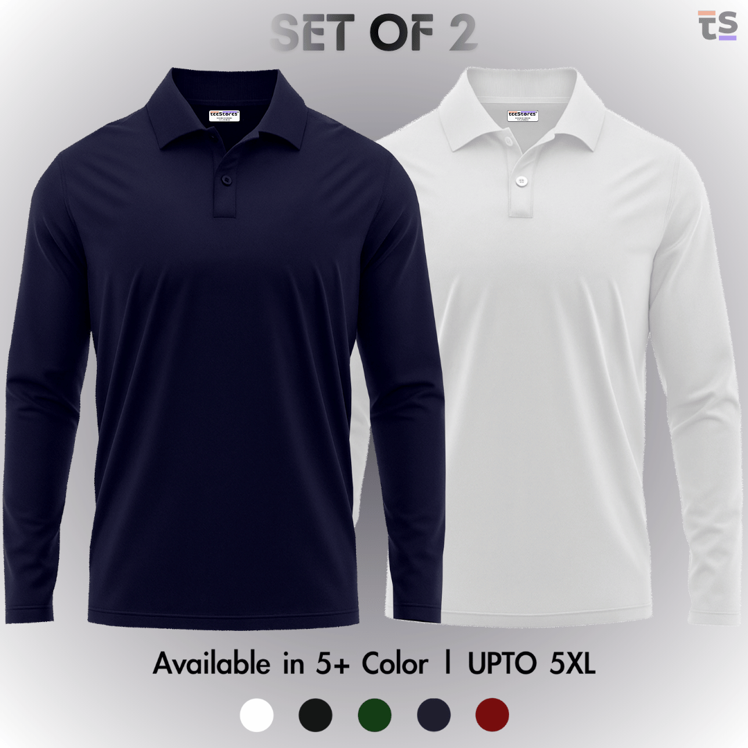 Pack of 2- Full Sleeve Polo T-shirt