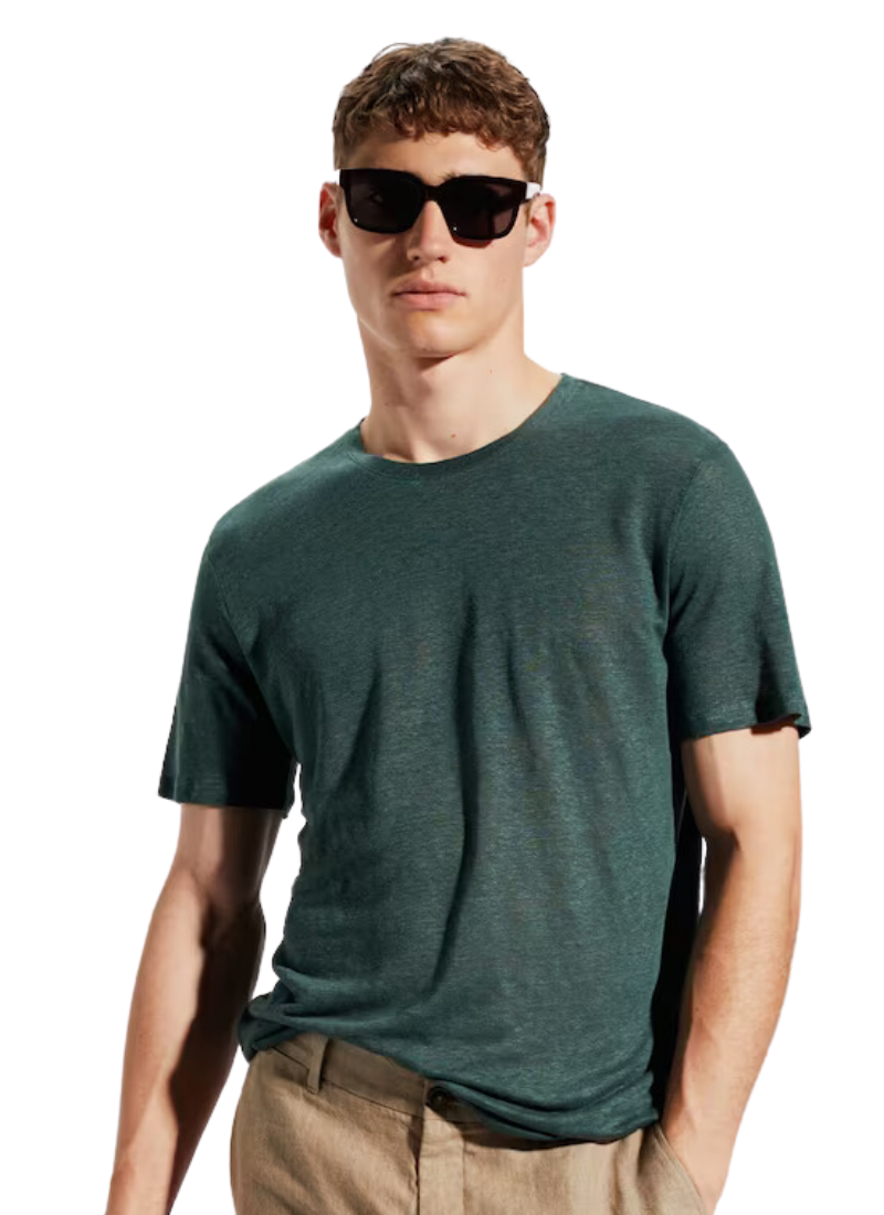 Half Sleeves Round Neck Royal Dark Green T-Shirt