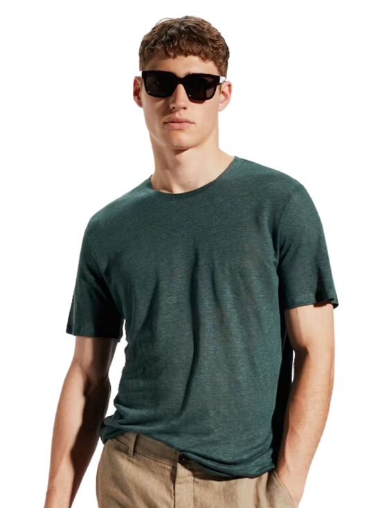 Half Sleeves Round Neck Royal Dark Green T-Shirt