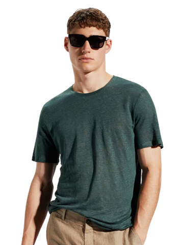 Half Sleeves Round Neck Royal Dark Green T-Shirt