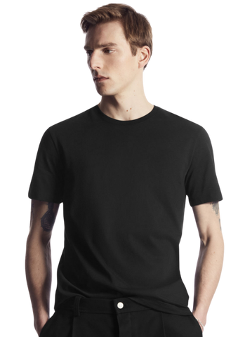 Half Sleeves Round Neck Black T-Shirt