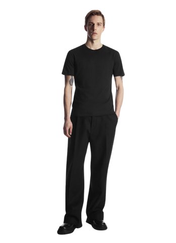 Half Sleeves Round Neck Black T-Shirt