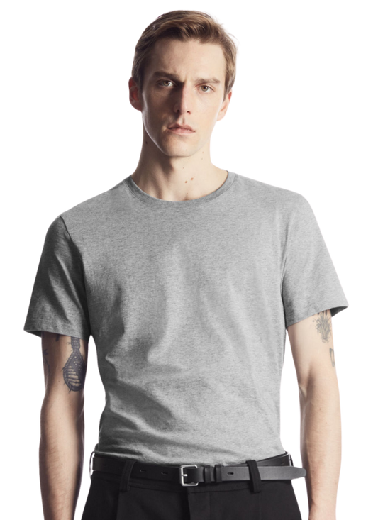 Half Sleeves Round Neck Grey T-Shirt