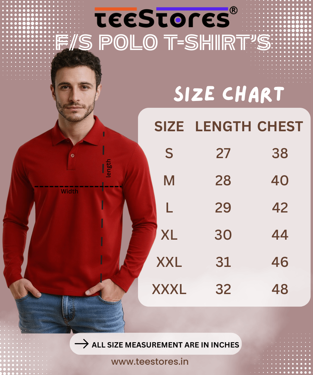 Maroon Full Sleeve Polo T-Shirt