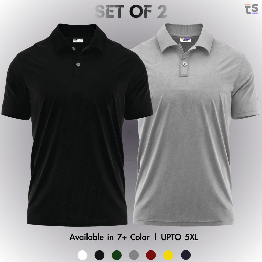 Pack of 2- Pique Polo T-shirt Combo