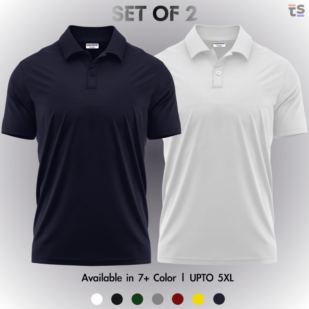 Pack of 2- Pique Polo T-shirt Combo
