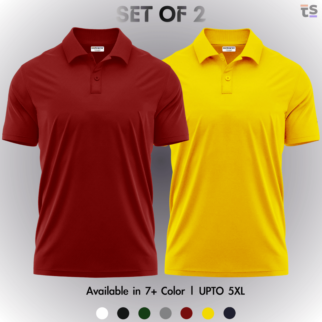 Pack of 2- Pique Polo T-shirt Combo