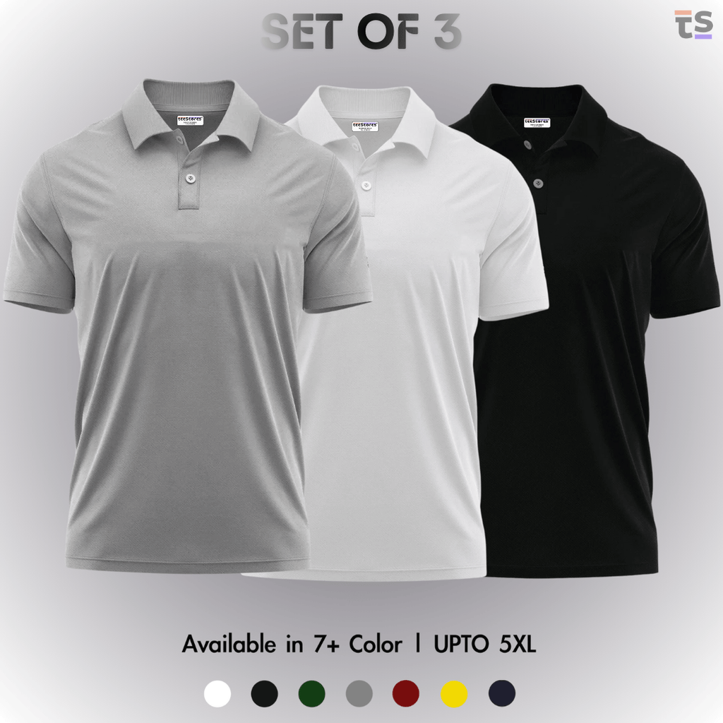 Pack of 3- Pique Polo T-shirt Combo