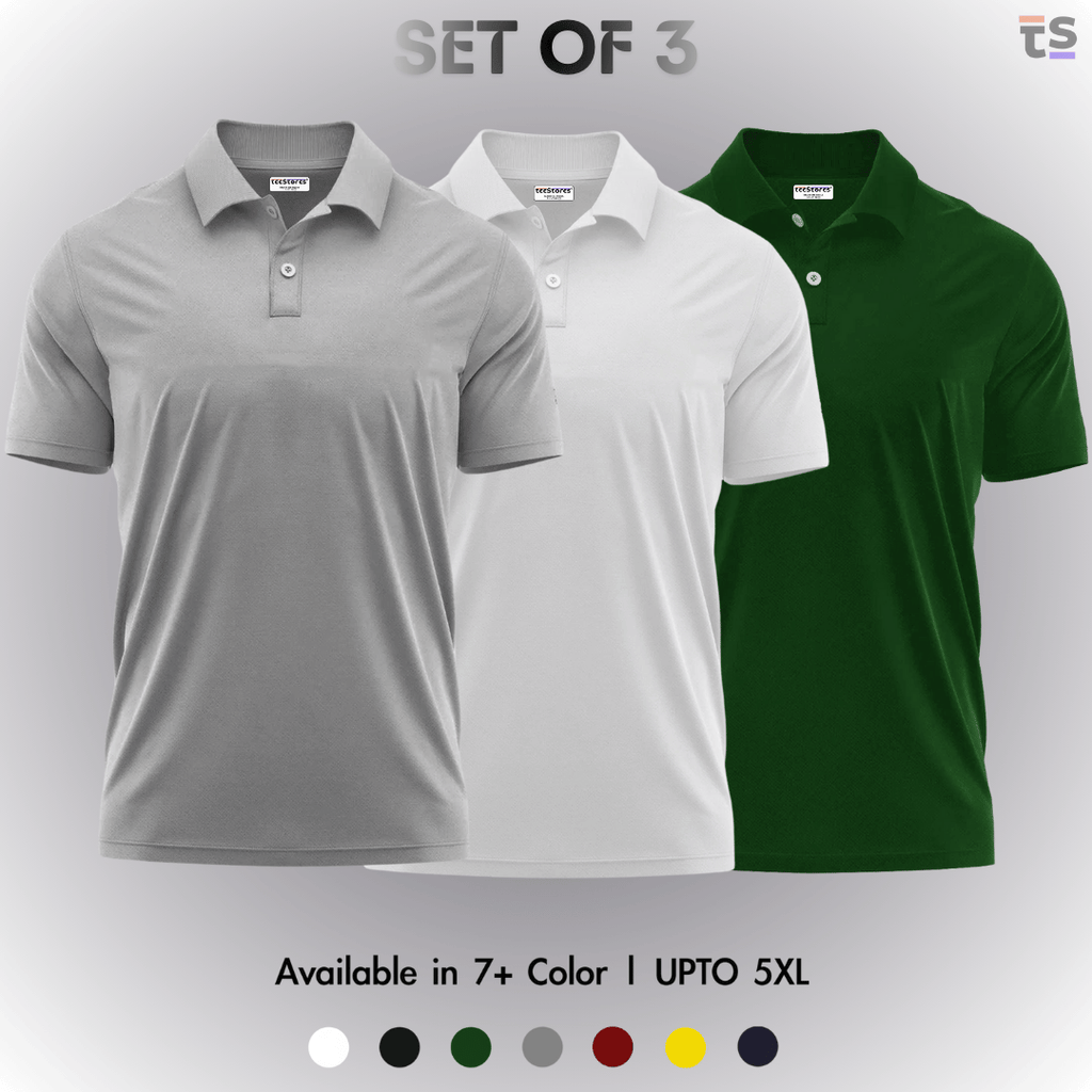 Pack of 3- Pique Polo T-shirt Combo