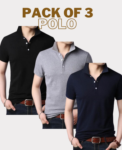 Pack of 3 : Collar Polo T-Shirts