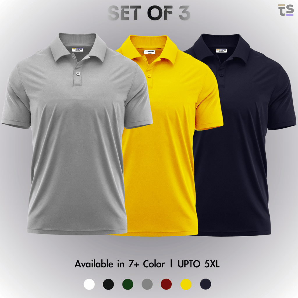 Pack of 3- Pique Polo T-shirt Combo