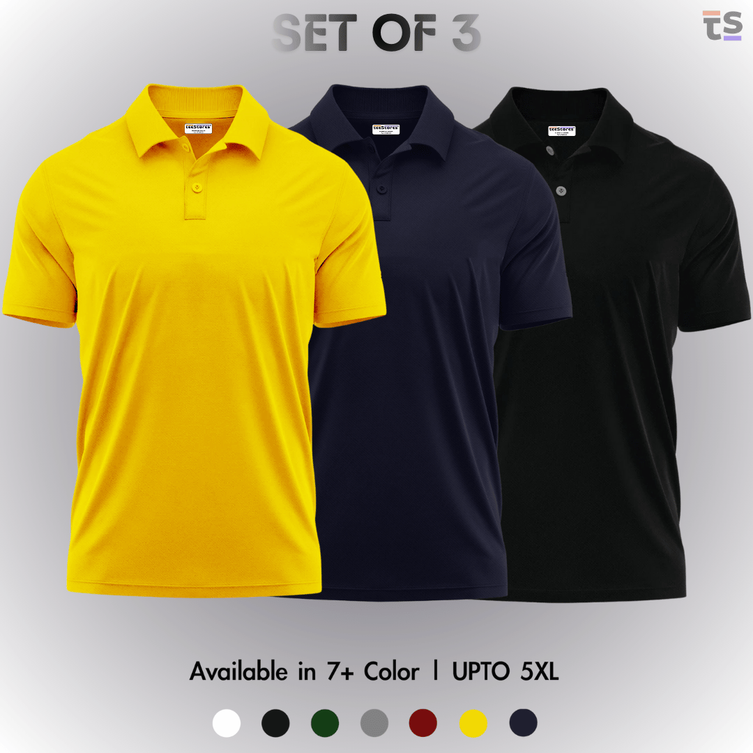 Pack of 3- Pique Polo T-shirt Combo
