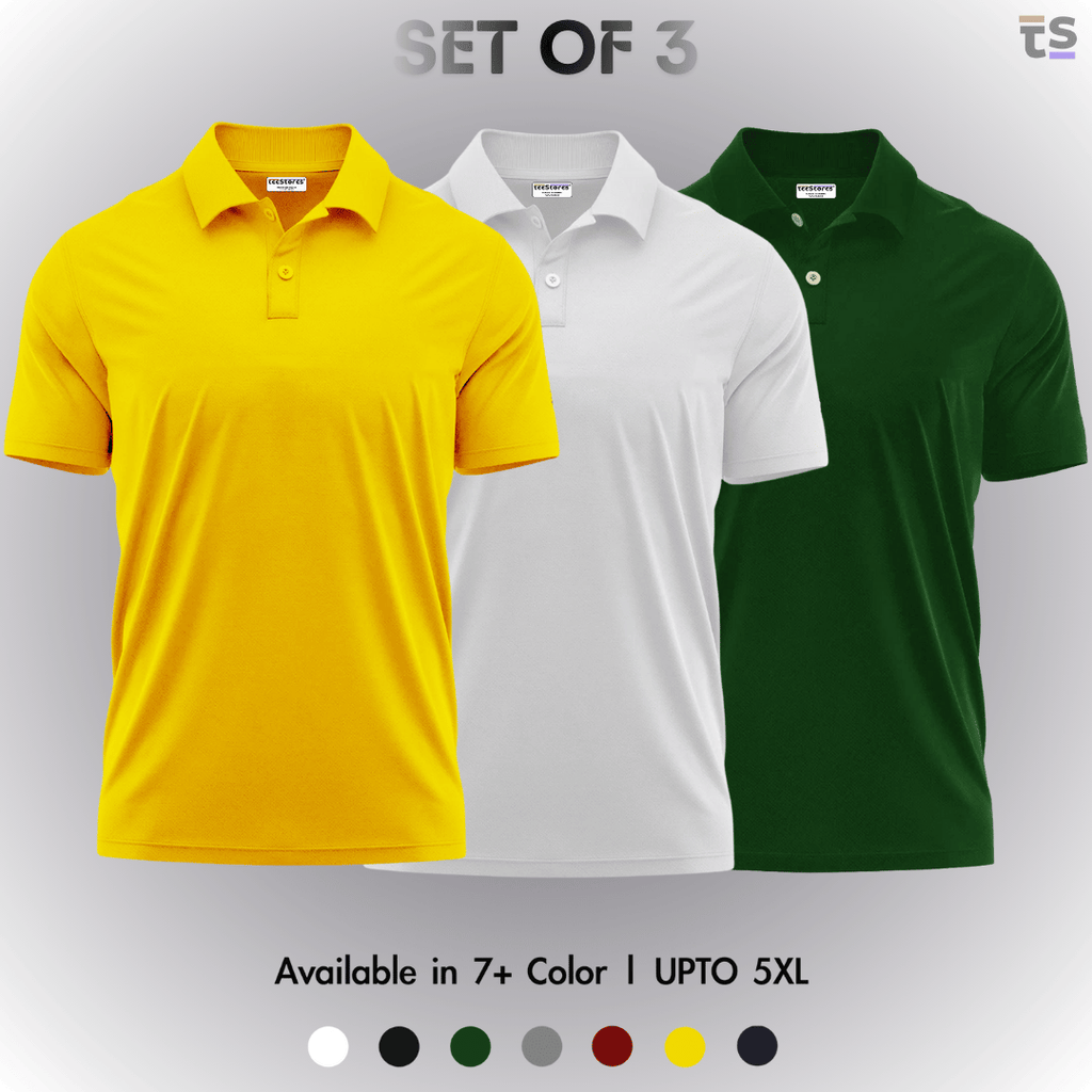 Pack of 3- Pique Polo T-shirt Combo