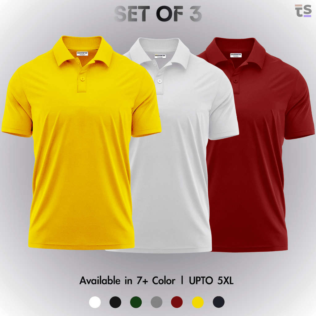 Pack of 3- Pique Polo T-shirt Combo