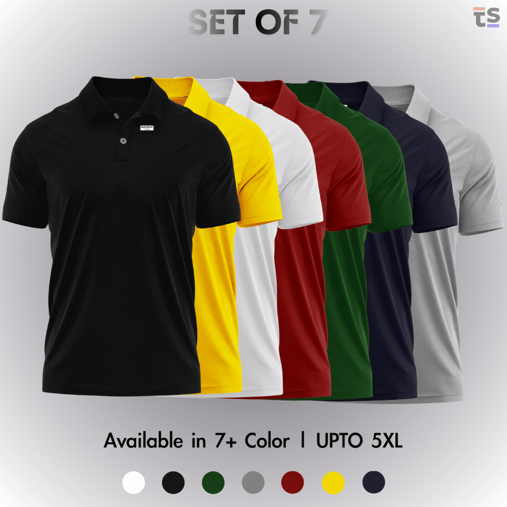 Pack of 7- Pique Polo T-shirt Combo