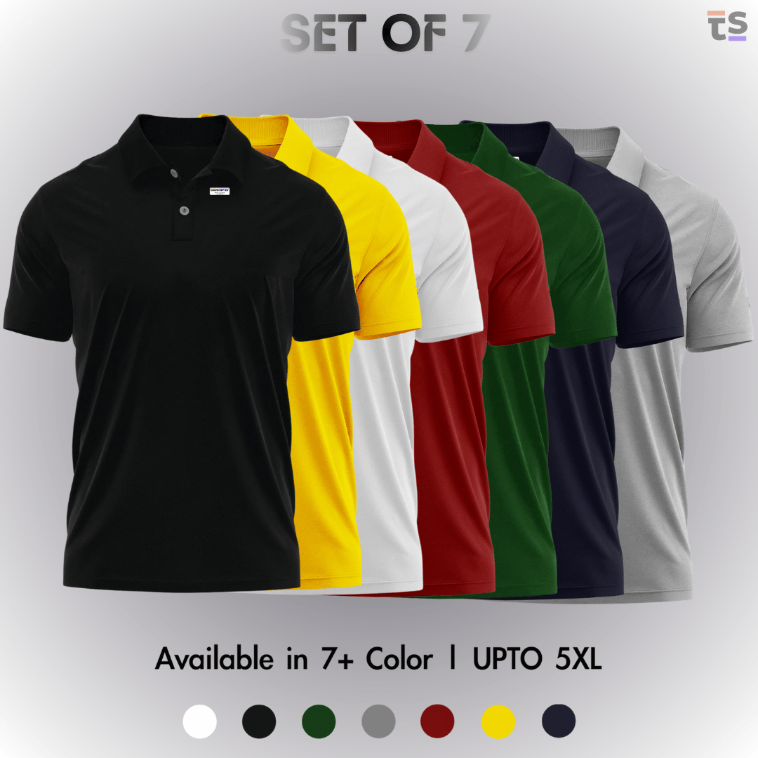 Pack of 7- Pique Polo T-shirt Combo