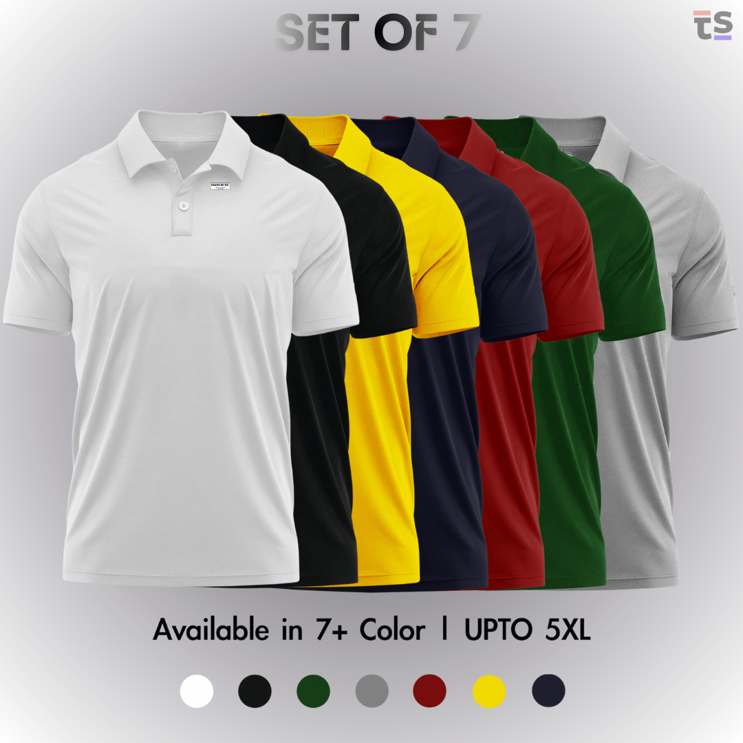 Pack of 7- Pique Polo T-shirt Combo