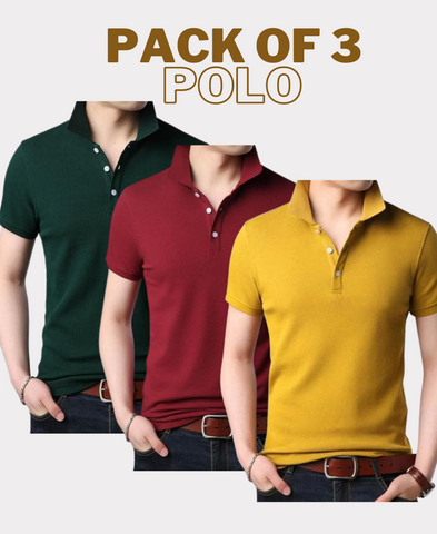 Pack of 3 : Collar Polo T-Shirts