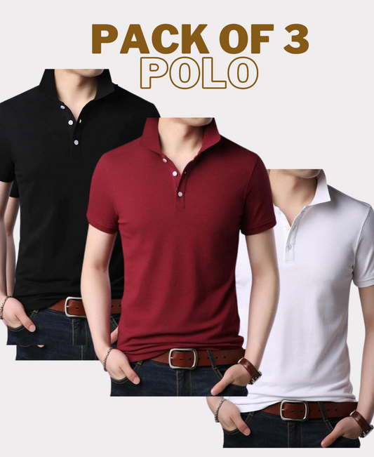 Pack of 3 : Collar Polo T-Shirts