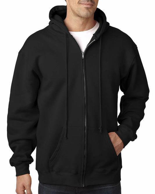 Men Black Zipper Hoodie