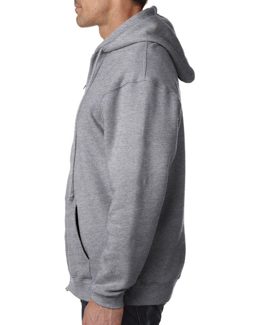 Men Grey Zipper Hoodie