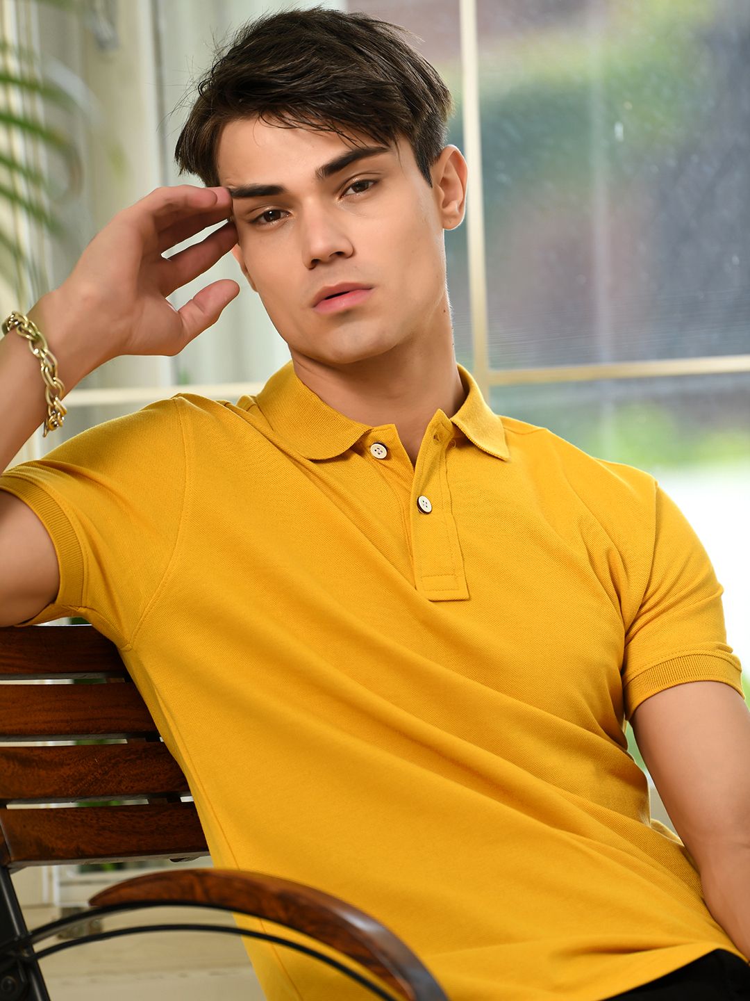 Mustard Pique Polo T-Shirt