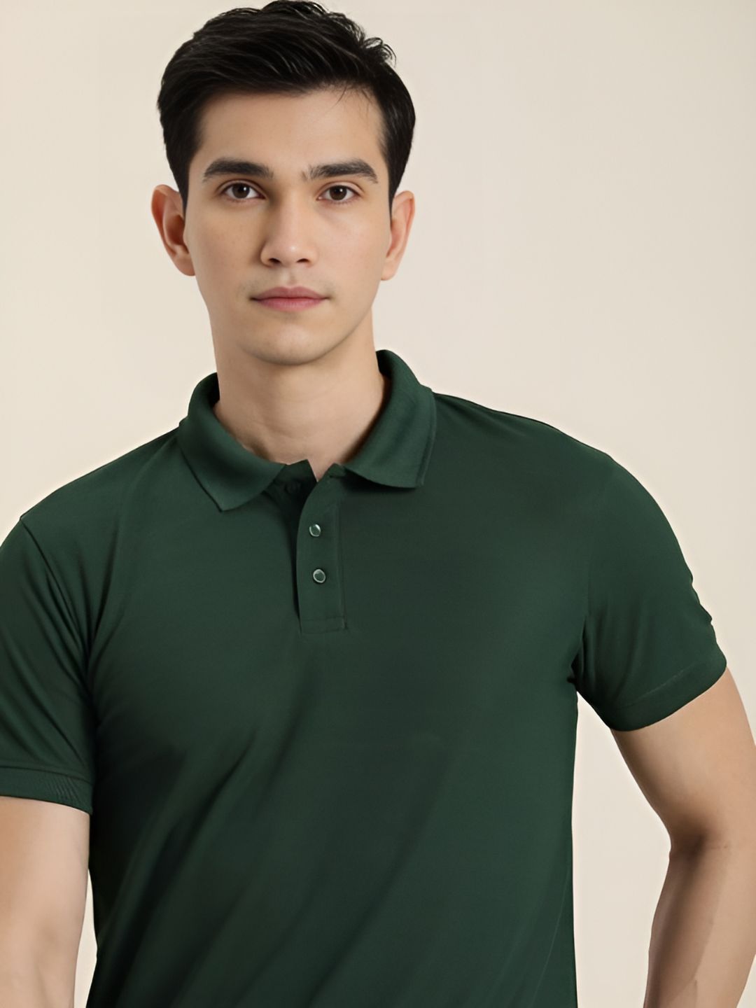 Bottle Green Pique Polo T-Shirt