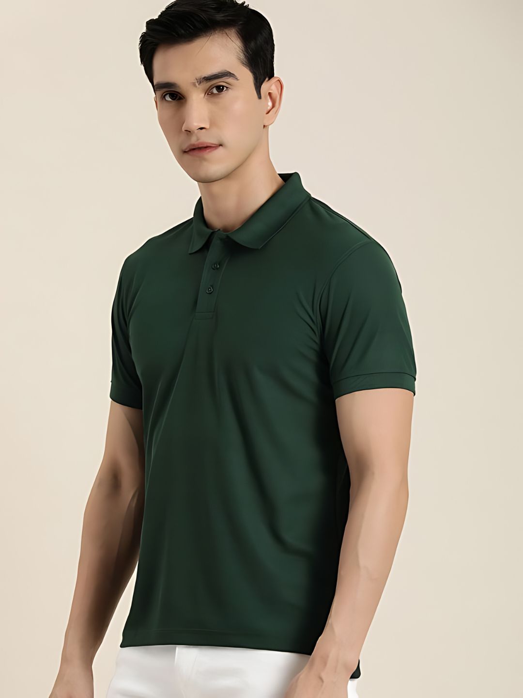 Bottle Green Pique Polo T-Shirt