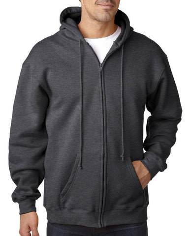 Men Dark Grey Zipper Hoodie