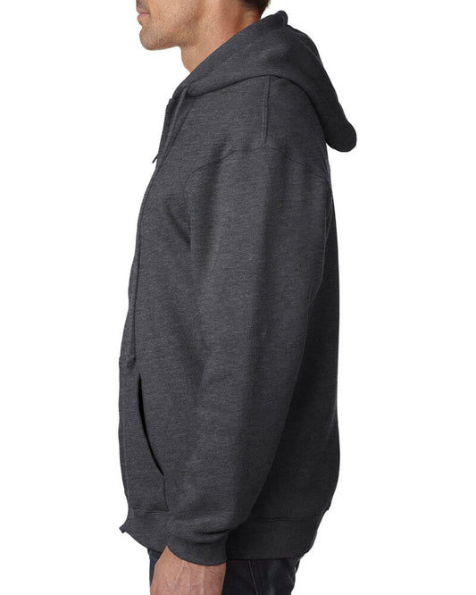 Men Dark Grey Zipper Hoodie