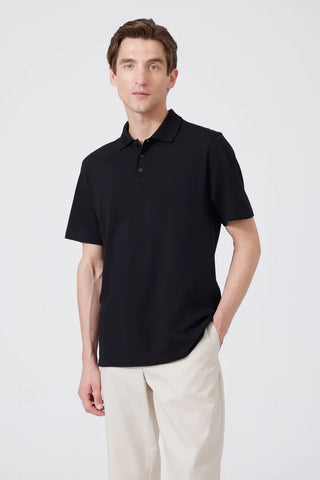 Men Stylish Black Cotton Polo T-Shirt