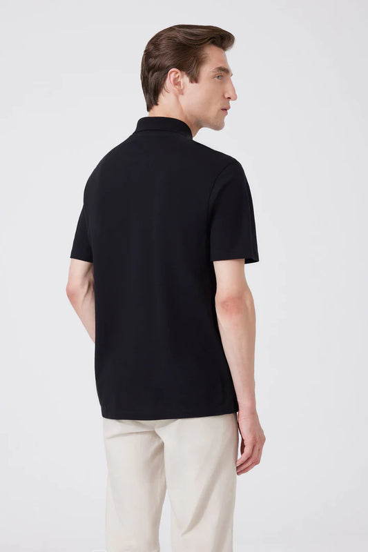 Men Stylish Black Cotton Polo T-Shirt