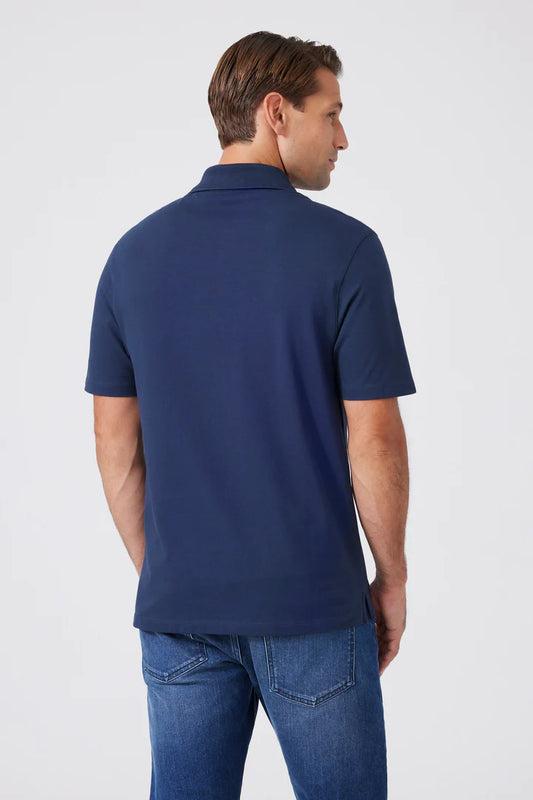 Men Stylish Navy Blue Cotton Polo T-Shirt