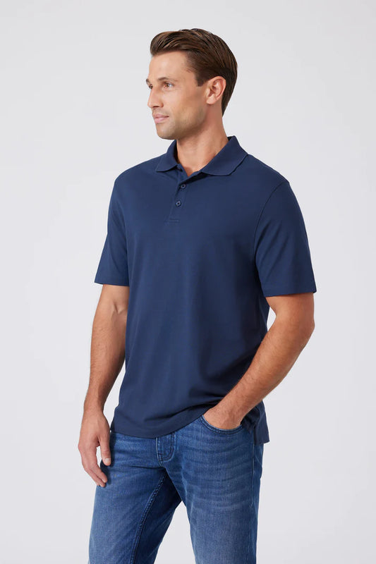 Men Stylish Navy Blue Cotton Polo T-Shirt