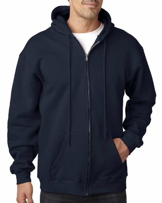 Men Blue Zipper Hoodie