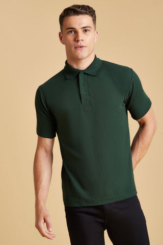 Men Stylish Green Cotton Polo T-Shirt